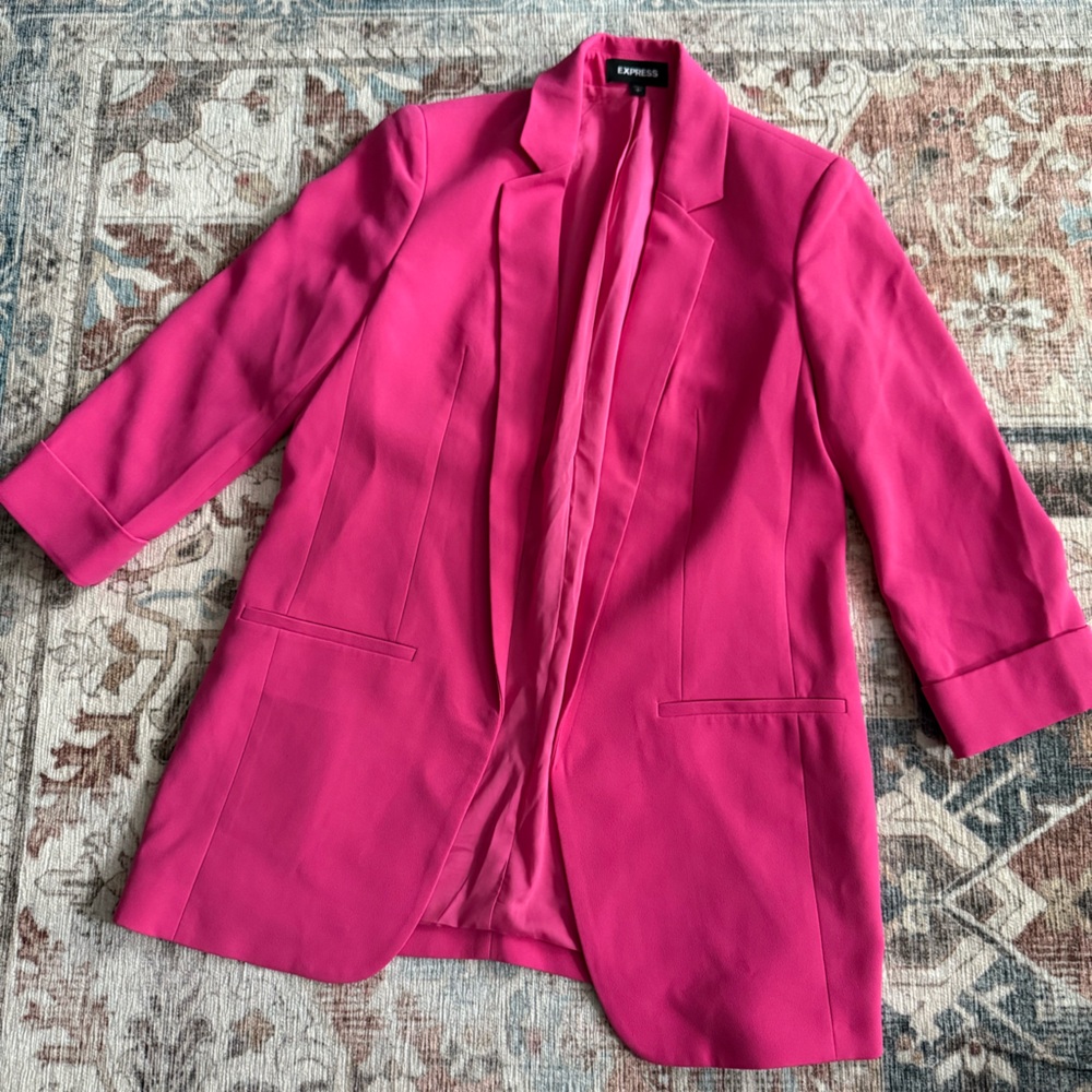 Express Hot Pink 3/4 Sleeve Blazer – Size S